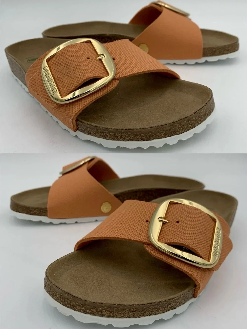 Birkenstock 💅 Madrid Papaya Big Buckle Textile Canvas Sandal Slide 40 Wmns 9 9.5 - Picture 2 of 6